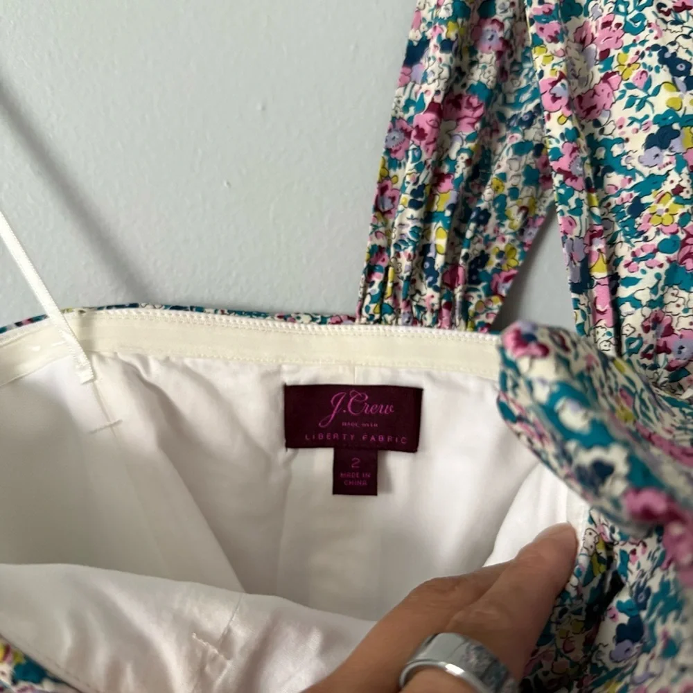 J.Crew X Liberty of London One Shoulder Bow Dress